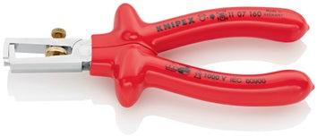 Abisolierzange L.160mm VDE verchr.tauchisol.m.Öffnungsf.KNIPEX