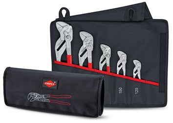 Zangenschlüsselset Inh.5-tlg.verchr.Rolltasche KNIPEX