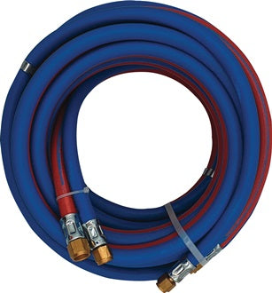 Autogenzwillingsschlauch L.15m ID 6/9mm Wandst.5/3 5mm blau/rot