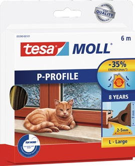 Fenster-/Türmoll tesamoll® 5390 B9mmxH5 5mmxL6m braun TESA