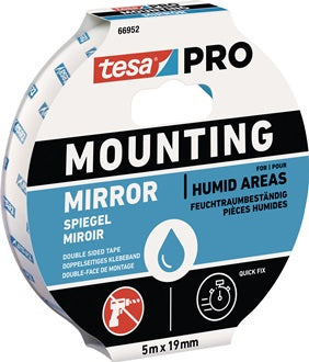 Montageband Mounting PRO Spiegel 66952 weiß L.5m B.19mm TESA