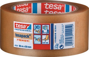 Verpackungsklebeband PVC tesapack® 4124 farblos L.66m B.50mm Rl.TESA