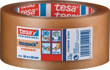 Verpackungsklebeband PVC tesapack® 4124 farblos L.66m B.50mm Rl.TESA