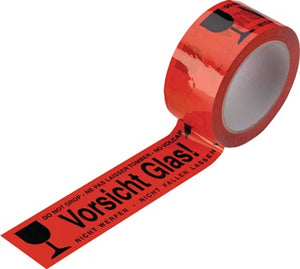 Warnklebeband PVC PVC Vorsicht Glas L.66 m B.48mm rot Rl.ENVIROPACK