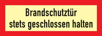 Brandschutzzeichen DIN 4066 L297xB105mm Brandschutztür stets geschl.halten Folie