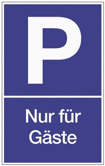 Parkplatzbeschilderung Parken f.Gäste L250xB400mm Ku.blau/weiß