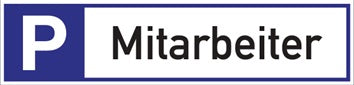 Parkplatzbeschilderung Parkplatz f.Mitarbeiter L460xB110mm Alu.weiß/blau/schwarz