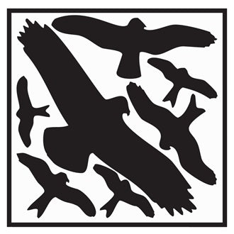 Aufkleber L290xB320 mm Vogelschutzset Vogelsymbole Folie selbstkl.