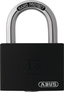 Zylindervorhangschloss T65AL/40 schw.Lock-Tag Schlossk.-B.43mm Alu.versch.-schl.