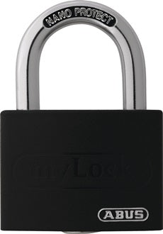 Zylindervorhangschloss T65AL/40 schw.Lock-Tag Schlossk.-B.43mm Alu.versch.-schl.