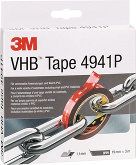 Montageband VHB Tape 4941P grau L.3m B.19mm Rl.3M