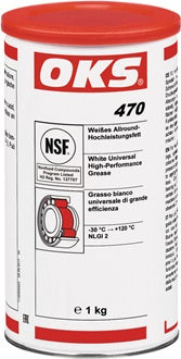 Weißes Allround-Hochleistungsfett OKS 470 weiß NSF H2 1kg Dose OKS