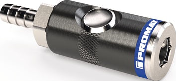 Druckknopf-Sicherheitskupplung DN 7 4 drehb.Alu.Schlauchweite LW 13 PROMAT