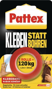 Montageband Kleben statt Bohren transl.L.1 5m B.19mm Rl.PATTEX