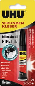 Sekundenkleber blitzschnell PIPETTE Control 3g farblos Tube UHU