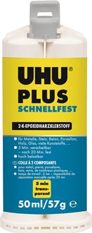 2K-Epoxidharzklebstoff PLUS SCHNELLFEST 57g farblos Doppelkart.UHU