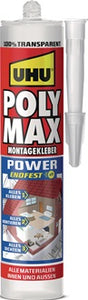 Kleb-/Dichtstoff POLY MAX POWER glasklar 300g Kartusche UHU