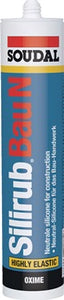 Silikondichtstoff Silirub Bau N schwarz 300 ml Kartusche SOUDAL