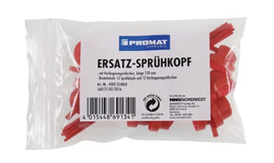 Ersatzsprühköpfe je 12 Sprühköpfe u.Röhrchen (150 mm) Ku.Btl.PROMAT CHEMICALS