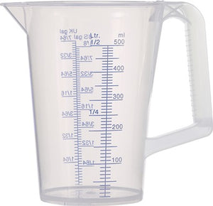 Messbecher 0 5l blau bedruckte Skala PP PRESSOL