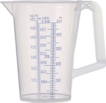 Messbecher 0 5l blau bedruckte Skala PP PRESSOL