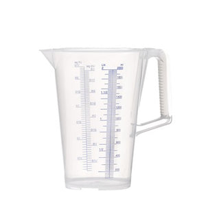 Messbecher 2l blau bedruckte Skala PP PRESSOL