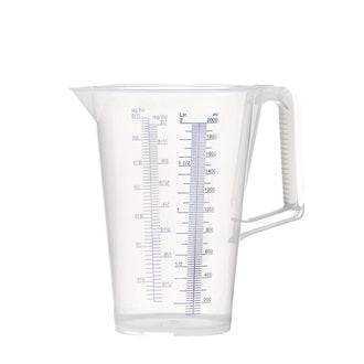 Messbecher 2l blau bedruckte Skala PP PRESSOL