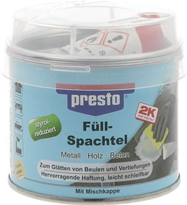 2K-Füllspachtel prestolith® plastic ocker Härter rot 250g Dose PRESTO