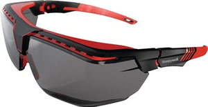 Schutzbrille Avatar OTG Bügel schwarz/rot Scheibe grau PC HONEYWELL