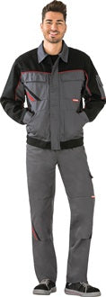 Bundjacke Highline Gr.48 schiefer/schwarz/rot