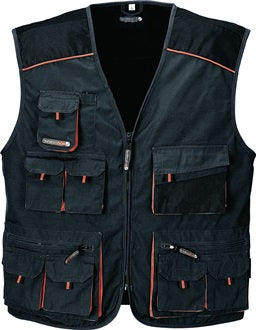Weste Gr.58 dunkelgrau/schwarz/orange TERRATREND