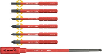 Wechselklingensatz slimBit Pk.7-tlg.Torque/Schlitz/Phillips/Pozidriv WIHA