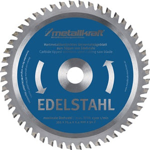 Metallkreissägeblatt VA D.355mm B.2 4mm HM Bohrungs-D.25 4mm Z.90 METALLKRAFT