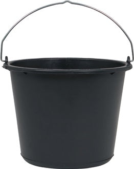 Baueimer 12l m.Kreuzboden schwarz Recycling-Kunststoff