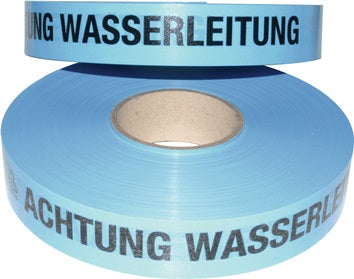 Trassenwarnband Aufdruck Achtung Wasserleitung B.40mm L.250m blau