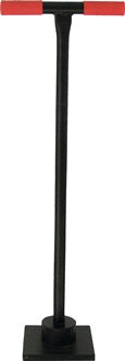 Erd-/Betonstampfer L.200mm B.200mm m.rotem Kunststoff T-Griff Stahl lack.