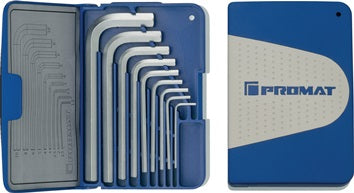 Winkelschraubendrehersatz 9-tlg.Klappkassette SW 1 5-10mm kurz S2-Stahl PROMAT