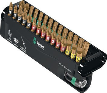 Bitsortiment Bit-Check Diamond 1 30-tlg.Schlitz/PH/PZD/TX WERA