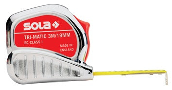 Taschenrollbandmaß TRI-MATIC L.8m B.25mm mm/cm EG I Ku.Stopptaste SOLA