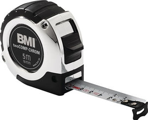 Taschenrollbandmaß chrom L.3m B.16mm mm/cm EG II Ku.Automatic BMI