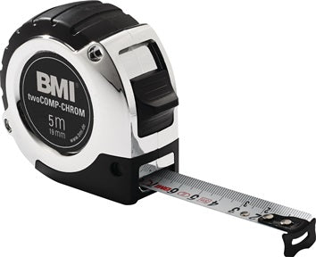 Taschenrollbandmaß chrom L.5m B.19mm mm/cm EG II Ku.Automatic BMI