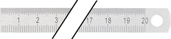 Stahlmaßstab L.200mm rostfr.Stahl biegsam Teilung B=mm/1/2mm PROMAT