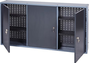 Werkzeugschrank H600xB1200xT200mm silber anth.3 Lochrückwände 3 Türen