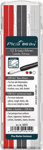 Minenset Pica BIG-Dry je 4x graphit weiß rot  universell 12 Minen/Set