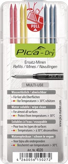 Minenset Pica-Dry 4x schwarz 2x rot 2x gelb feucht abwischbar 8 Minen/Set