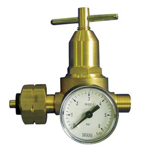 Propankleindruckregler m.Manometer 0 5-6bar 18 kg/hW 21 8x1/14Zoll LH KAYSER