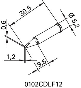 Lötspitze Ser.102 meißelförmig B.1 2mm 0102 CDLF12/SB ERSA