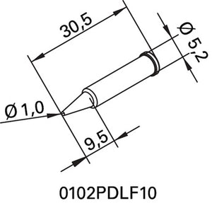 Lötspitze Ser.102 bleistiftspitz B.1mm 0102 PDLF10/SB ERSA