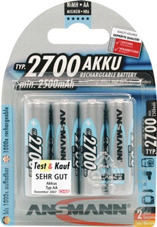 Akkuzelle 1 2 V 2700 mAh R6-AA-Mignon HR6 4 4St./Blister ANSMANN