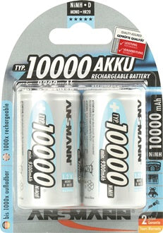 Akkuzelle 1 2 V 10000 mAh R20-D-Mono HR20 2 2St./Blister ANSMANN